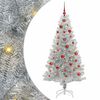 vidaXL Joulukuusi 150 LED-valoilla jalustalla Hopea 150 cm PET