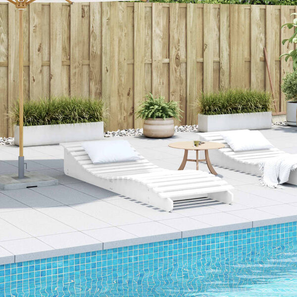 vidaXL Aurinkotuoli valkoinen 205x60x31,5 cm t&auml;ysi m&auml;nty