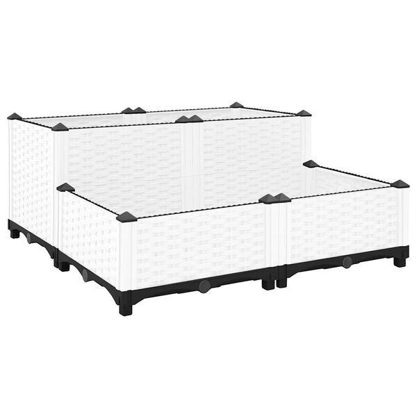 vidaXL Korotettu kukkalaatikko 80x80x38 cm polypropeeni