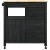 vidaXL Keittiövaunu Yksivärinen Musta