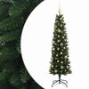 vidaXL Kapea tekokuusi joulupalloilla 120 cm 150 LEDi&auml;