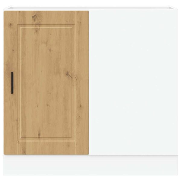 vidaXL Keitti&ouml;n pohjakaappi Porto k&auml;sity&ouml;l&auml;inen tammi suunniteltu puu