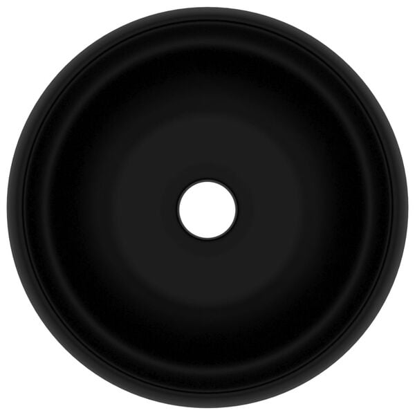 vidaXL Ylellinen pesuallas py&ouml;re&auml; matta musta 40x15 cm keraami