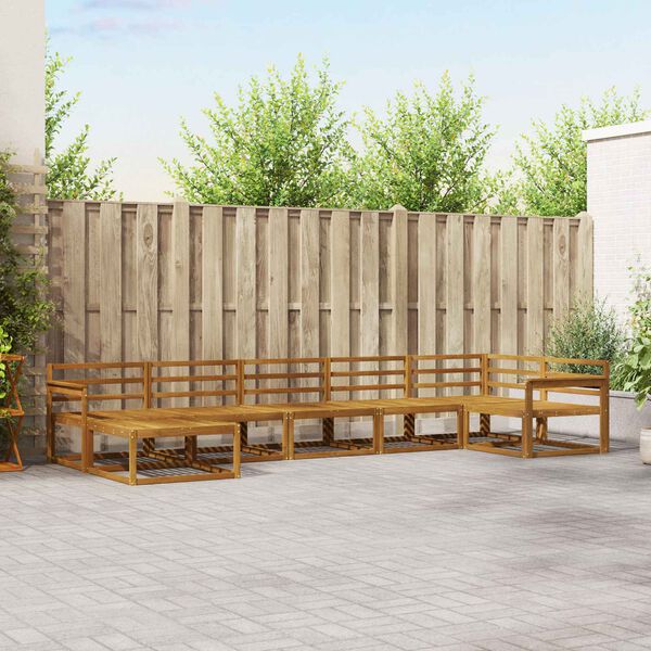 vidaXL Ulkosohvakokoelma 7 pcs Luonnollinen Tihe&auml; akasiapuu