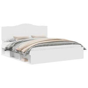 vidaXL S&auml;ngyn runko Valkoinen 6FT Super King Size Massiivinen m&auml;nty