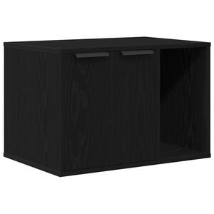 vidaXL Kissanhiekkalaatikon aitaus musta tammi 60x40x40 cm tekopuu