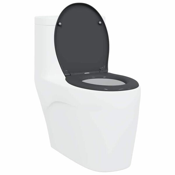 vidaXL Nopeasti irrotettava wc-istuin Antrasiitti 44.8 x 37.3 x 4.2 cm