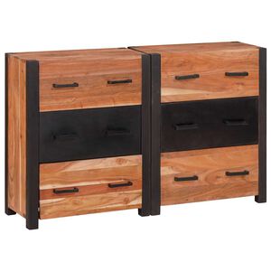 vidaXL Sivup&ouml;yt&auml; 3 kpl Ruskea 110 x 30 x 75 cm Tihe&auml; akasiapuu