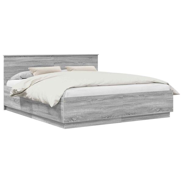 vidaXL S&auml;ngyn runko Harmaa Sonoma 6FT Super King Size Tekninen puu