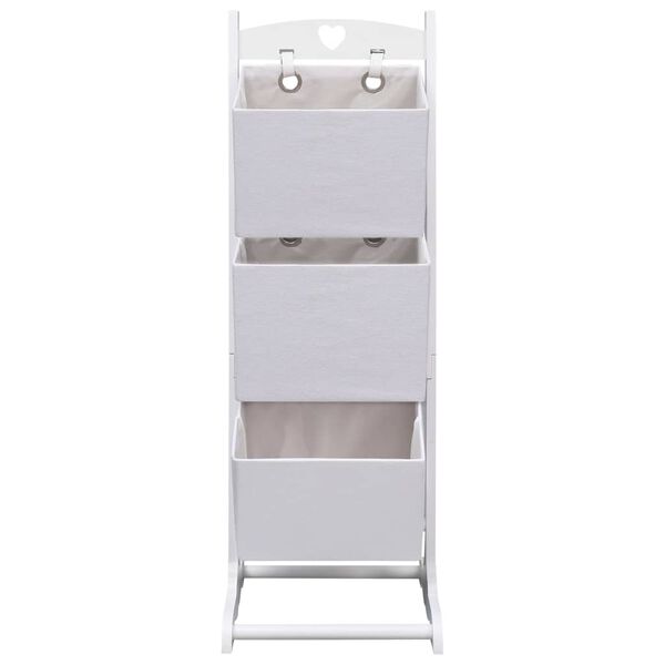 vidaXL 3-kerroksinen koriteline valkoinen 35x35x102 cm puu