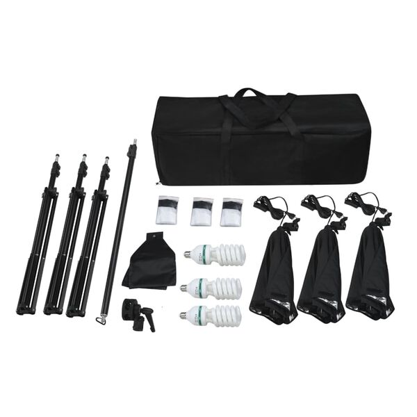 vidaXL Valokuvastudiosarja softbox-valoilla ja taustakankaalla