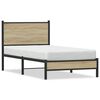 vidaXL Metallinen s&auml;ngynrunko ilman patjaa Sonoma-tammi 75x190 cm