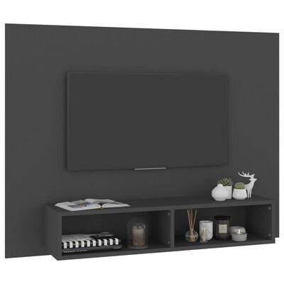 vidaXL TV-taso seinälle harmaa 120x23,5x90 cm lastulevy