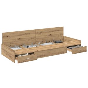 vidaXL S&auml;ngyn runko p&auml;&auml;tyll&auml; Artisan tammi 100 x 200 cm Tekninen puu