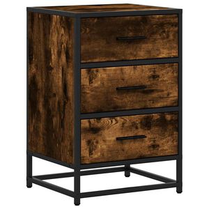 vidaXL y&ouml;kaappi savustettu tammi 40x34,5x60 cm tekninen puu ja metalli