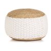 vidaXL Punottu pallorahi juutti puuvilla 50x35 cm valkoinen