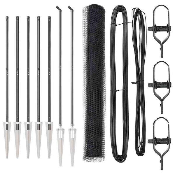 vidaXL Aitalatu Harmaa 10 x 1,2 m (13 mm verkko) Ter&auml;st&auml; ja PVC:t&auml;