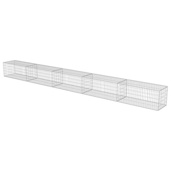 vidaXL Gabionseinä kansilla galvanoitu teräs 600x50x50 cm