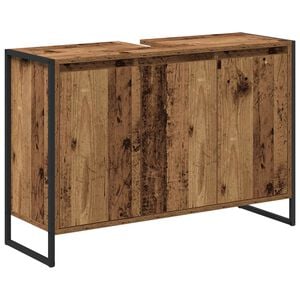 vidaXL Kylpyhuonekaappi Vanha Puu 90 x 30 x 60 cm Tekninen puu