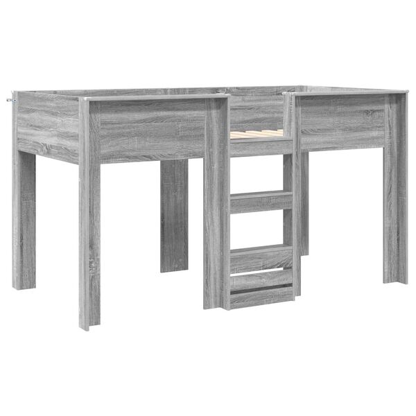 vidaXL Kerross&auml;nky Lapset Harmaa Sonoma 100 x 200 cm Tekninen puu