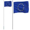 vidaXL Euroopan unionin lippu ja lipputanko 6,08 m alumiini