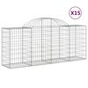 vidaXL Kaarevat kivikorit 15 kpl 200x50x80/100 cm galvanoitu rauta