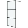 vidaXL Walk-in suihkusein&auml;ke musta 90x195 cm huurrettu ESG-lasi