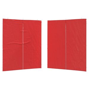 vidaXL Juhlateltan sivusein&auml; 2 kpl 200 x 195 cm Punainen PE ja ter&auml;s