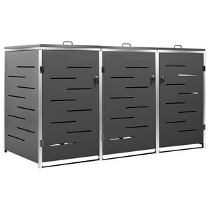 vidaXL Kolmen roska-astian vaja 207x77,5x115 cm ruostumaton ter&auml;s