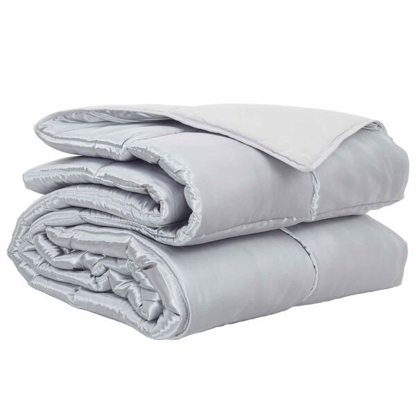 vidaXL Koko Vuoden Peitto Hopea 135 x 220 cm Satiini ja mikrofiiberi