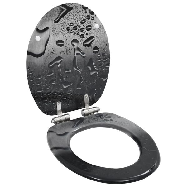 vidaXL WC-istuin 2 kpl soft close kansilla MDF vesipisarakuosi