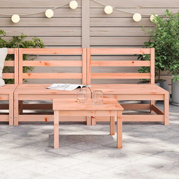 vidaXL Käsinojaton puutarhansohva 2 kpl 70x70x67 cm täysi douglaskuusi