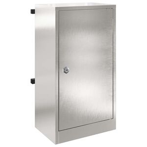 vidaXL Postilaatikko ovella Hopea 30 x 20 x 55 cm Ruostumaton ter&auml;s