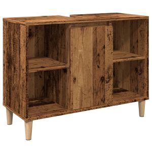 vidaXL Kylpyhuoneen kaappi vanha puu 80x33x60 cm tekninen puu