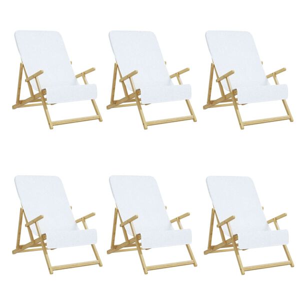 vidaXL Rantapyyhkeet 6 kpl valkoinen 60x135 cm kangas 400 GSM