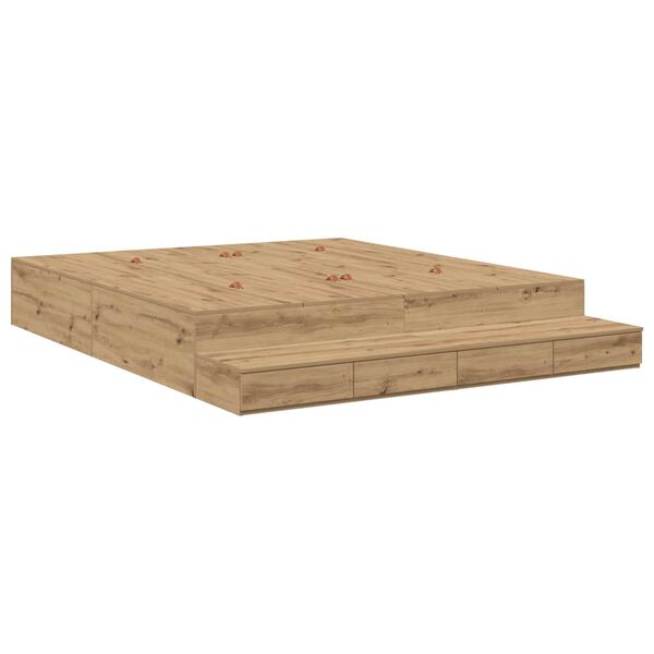 vidaXL S&auml;ilytystilallinen s&auml;ngynrunko Artisan tammi 200 cm