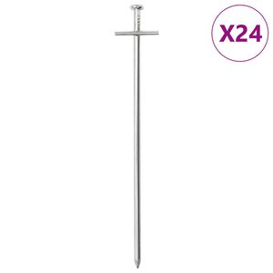 vidaXL Telttatapit 24 kpl 23 cm &Oslash;6 mm galvanoitu ter&auml;s