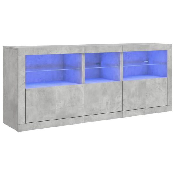 vidaXL Senkki LED-valoilla betoninharmaa 162x37x67 cm