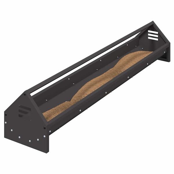 vidaXL Kananruokinta-astia Musta 108 x 20,5 x 20 cm