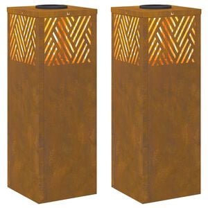 vidaXL Aurinko LED-polkuvalo 2 kpl L&auml;mpim&auml;n Valkoinen 18 x 18 x 50 cm