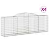 vidaXL Kaarevat kivikorit 4 kpl 300x50x100/120 cm galvanoitu rauta