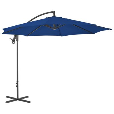 vidaXL Riippuva aurinkovarjo teräspylväällä 300 cm taivaansininen
