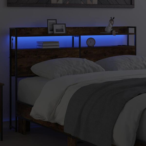 vidaXL S&auml;ilytysp&auml;&auml;ty hyllyll&auml; p&auml;&auml;tyll&auml; Savutammi 135 cm Tekninen puu