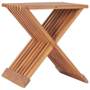vidaXL Kokoontaitettava jakkara 40x32x45 cm t&auml;ysi tiikki