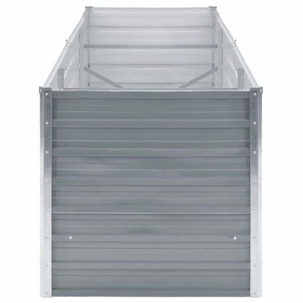 vidaXL Korotettu kukkalaatikko galvanoitu ter&auml;s 240x80x77 cm harmaa