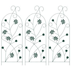 vidaXL Puutarha-aita 3 kpl Vihre&auml; 112 x 39,5 cm Ter&auml;s