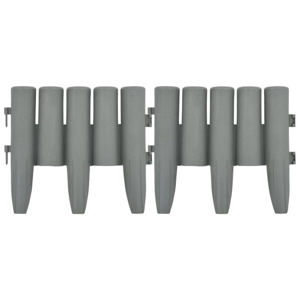 vidaXL Nurmikonreunukset 36 kpl harmaa 10 m PP