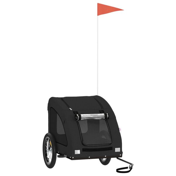 vidaXL Lemmikinkuljetuskärry polkupyörään musta kangas ja rauta