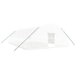 vidaXL Kasvihuone ter&auml;srungolla valkoinen 60 m&sup2; 10x6x2,85 m