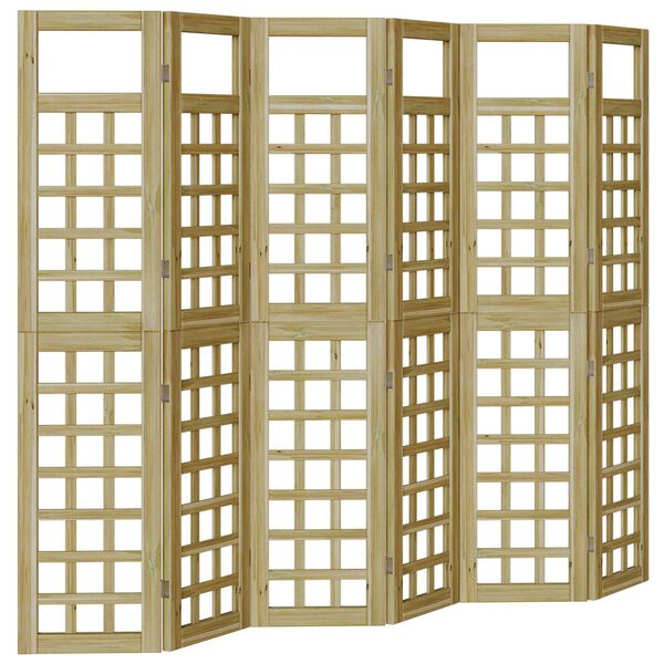 vidaXL Näkösuoja 6 pcs Ruskea 240 x 180 cm Impregnoitu mänty